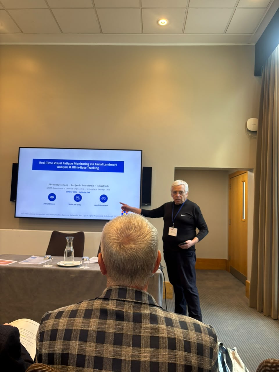 Prof. Ismael Soto, Co-Chair de SACROWC, presentando en CSNDSP 2026